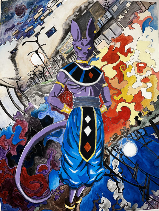 "Lord Beerus" 18 X 24 poster on glossy paper